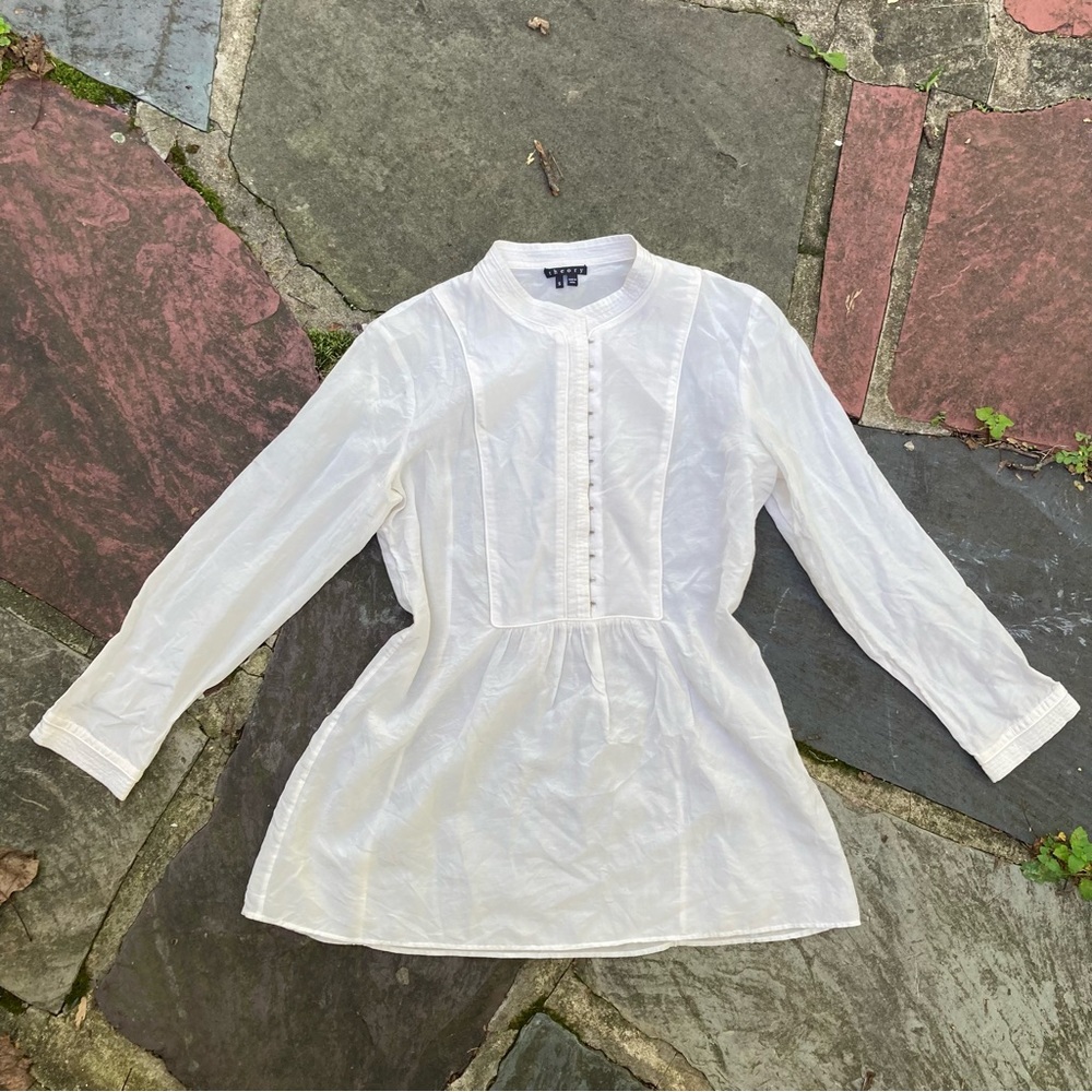 *SOLD* Theory Silk Hook & Eye Blouse